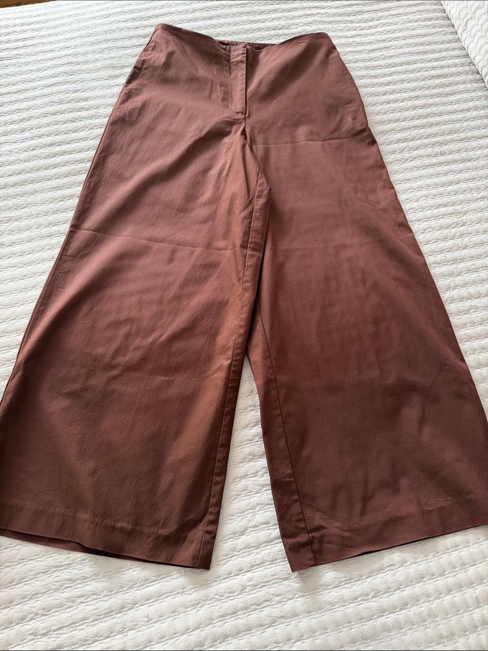 Super Wide Leg Crop Pants Dark Brown Sz 6 Great Fall Add